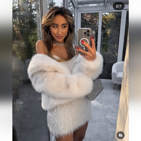 Zara Fringe Mini Dress White Size M - Picture 15 of 16